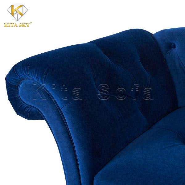 Ghế sofa thư giãn phòng khách vải nhung mịn màu xanh nổi bật