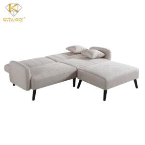 Sofa thông minh kết hợp giường nằm với màu trắng tinh tế, sang trọng.