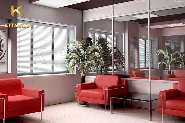 Sofa văn phòng với màu đỏ đầy nhiệt huyết kích thích khả năng sáng tạo. Tại sao không?