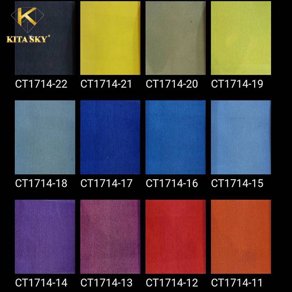 Mẫu vải sofa bố đẹp CT1714 với các gam màu xanh, vàng, đỏ, tím, cam nổi bật