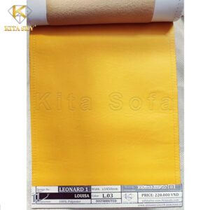 Vải sofa gải da với gam màu vàng óng ấn tượng dễ dàng giúp nổi bật không gian của bạn.