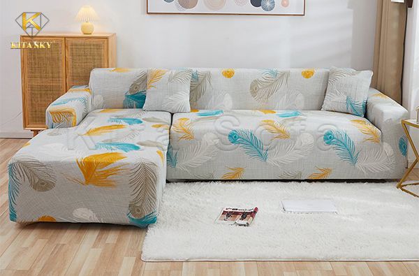 Sofa cover Kita mẫu hoa văn chiếc lá cực xinh