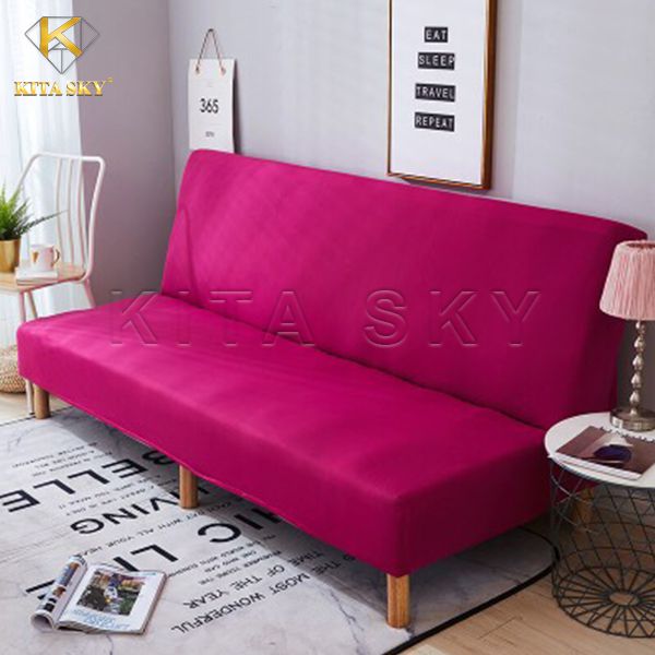 Tấm phủ sofa giường màu hồng